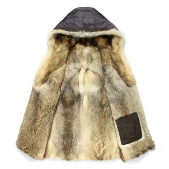 Azazel kurtka z naturalnego futra męska kurtka zimowa 2020 naturalnego futra szopa liniowej ciepłe ubrania długie męskie kurtki parki 1125 KJ2433