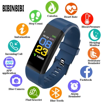 BINSSAW mężczyźni i kobiety inteligentne zegarki Wodoodporne zegarki Sportowe digi zegarek ciśnienie krwi monitor rytmu serca fitness tracker krokomierz