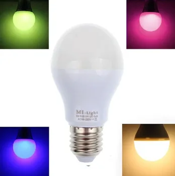 BSOD Milight lampa led RF2.4G bezprzewodowy E27 6w Wifi lampa AC86-265V 400-450LM RGBW zimny biały/ RGB ciepły biały lampa oświetlenie led