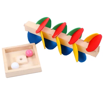 Baby Montessori Educational Toy Block Wooden Tree Marble Ball Run Track Game Montessori wczesne dzieciństwo, edukacja Przedszkole H66F