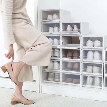 Baffect, obuwnicze skrzyni regał na buty z tworzywa sztucznego Штабелируемая pudełko po butach organizator butów skrzynie do przechowywania butów na wysokich obcasach buty akcesoria dla domu