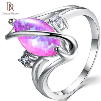 Bague Ringen owalne opalizujący naturalny pierścień klejnot 10 mm pierścień ze srebra próby 925 biżuterii prezent sprzedaż Hurtowa kobieta partia prezenty