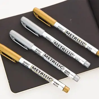 Baoke Metal Colored Circuit Marker Pen DIY Photo Album Sakura Metallic pensão residencial policarpo evora On Fabric Glass Drawing Permanent Marker Sliver Gold