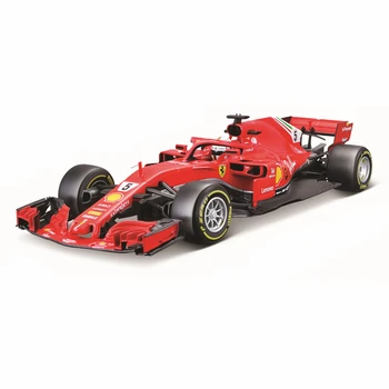 Bburago 1:18 2018 SF71H F1 Racing #7 Kimi Raikkonen Formula Car Static Die Cast Vehicles kolekcjonerska model samochodu zabawki