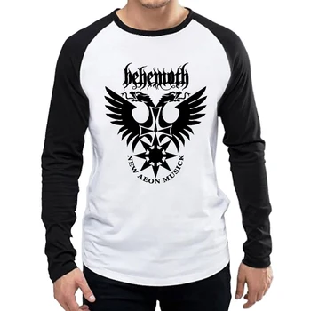 Behemoth T Shirt Long Sleeve Men Fashion Zespołu Behemoth Logo T-Shirt Clothes Tops Tees tshirt Unisex Full Sleeve Vintage T-shirt