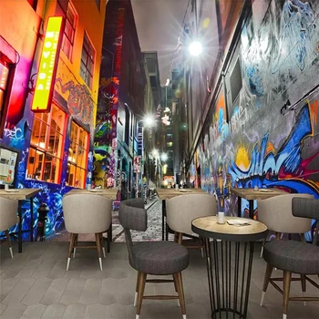 Beibehang tapety niestandardowe wielkie freski dzisiejsze popularne street art, graffiti, bar KTV fresk tło ściany dekoracyjne malarstwo