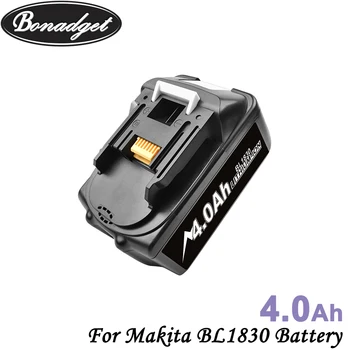 Bonadget akumulator litowo-jonowy 18V 3000mah akumulator 4000mah 6000mAh dla narzędzi Makita BL1830 BL1815 BL1860 BL1840 194205-3