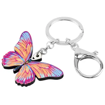 Bonsny Akrylowe Papilionidae Motyl Breloki Piękny Owad Brelok Zwierząt Biżuteria Prezent Dla Kobiety Dziewczyny Torebka Akcesoria