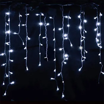 Boże narodzenie odkryty sopel ozdoby światła 4 m zwisają 0.4-0.6 m Led kurtyna smyczki światła ogrodowy domu przyjęcie Świąteczne dekoracyjne światła