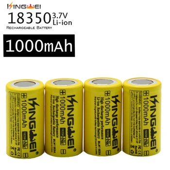 Brand New KingWei 18350 Yellow 1000mAh PCB Battery 3.7 v Li-ion 18350 akumulator z bezpiecznego prądu płytką