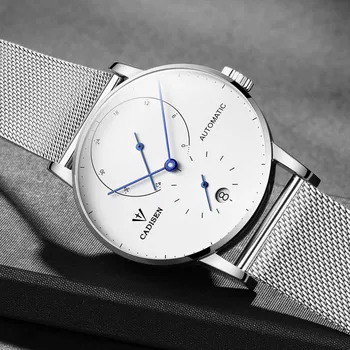 CADISEN 2019 luksusowe męskie automatyczne zegarki najlepsze marki zegarek mechaniczny zegarek wojskowy biznes wypoczynek 5ATM wodoodporny kalendarz męski