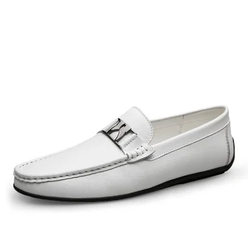 CLAXNEO Man Mocasins 2021 wiosna lato buty Męskie skóra naturalna Slip on Boat Shoe męskie mokasyny markowe miękkie oddychające