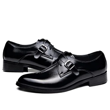 COSIDRAM 2018 Wiosna mężczyźni sukienka buty firmy ślubne buty dla mężczyzn, ostrym nosem sztuczna skóra klasyczne оксфорды formalna buty BRM-023