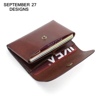 Card Case Top skóra naturalna skóra bydlęca retro uchwyt karty kredytowej vintage mini wallet small purses name/bus/ID/bank card case