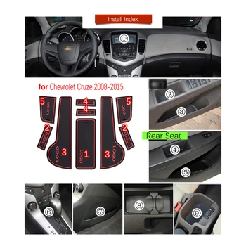 Chevrolet Cruze 2008~gumowa antypoślizgowa mata drzwi ROWEK filiżanka telefon Pad bramy gniazdo coaster akcesoria 2009 2010 2011 2012