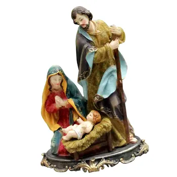 Chrystus Boże Narodzenie Pomnik Scena Zestaw Dzieciątko Jezus Szopka Bożonarodzeniowa Szopka Figurki Z Żywicy Ornament Kościół Prezent Dekoracje Do Domu Pulpitu