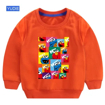Chłopcy bluza dzieci Hoodi skrytka babi sweter dla Dzieci, bluzy dla dzieci Ulica Sezamkowa Elmo Catoon bluzy Dziecięce, bluzki dziewczyny
