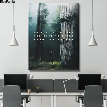 Climb To Success Motivational QuoteThe Bottom Art Canvas Poster Print Abstract Painting Wall Picture Modern Home Decoration