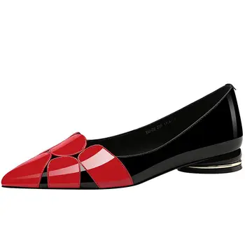 Cresfimix women fashion pointed toe red & black slip on heel shoes for party lady night club comfort summer heel shoes a6525