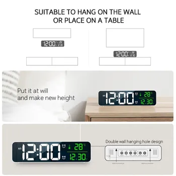 Cyfrowy stół gry planszowe zegar na biurko USB ładowanie led alarm wyświetlacz led sterowanie głosem elektroniczny powtarzanie podświetlenie 2020