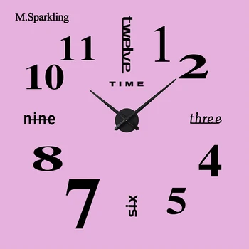 Cyfrowy zegar ścienny nowoczesny design DIY samoprzylepne zegar duże ozdobne zegary ścienne dekoracje do domu wyjątkowy prezent