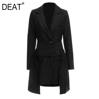 DEAT 2021 new spring and summer fashion women clothing turn-down collar jacket and waist belts skirt set WK48301