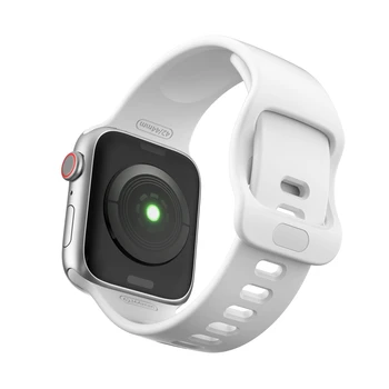 Dla Apple Watch 1 2 3 4 5 6 SE gumowy pasek do zegarka iWatch 44 mm 42 mm 40 mm 38 mm sportowy lekki wymienny pasek Wielorowkowy