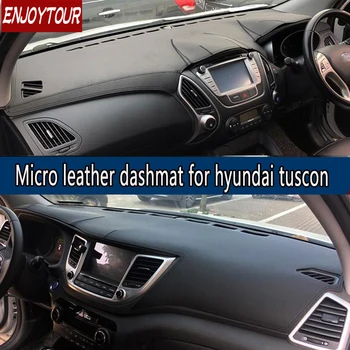 Dla Hyundai Tucson ix35 2009-2019 skórzany Dashmat pokrywa deski rozdzielczej Pad Dash Mat 2010 2011 2012 2013 2016 2017 2018