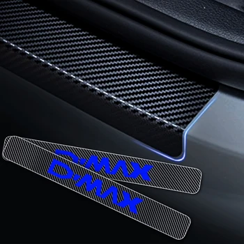 Dla Isuzu D-MAX motoryzacja drzwi próg płyta wejście strażnik progi naklejki 4D włókna węglowego winylowe naklejki 4szt akcesoria samochodowe