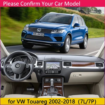 Do Volkswagen VW Touareg 2002~2018 7L 7P antypoślizgowa mata osłona deski rozdzielczej mata osłona przeciwsłoneczna Dashmat Car Protect Carpet akcesoria dywan