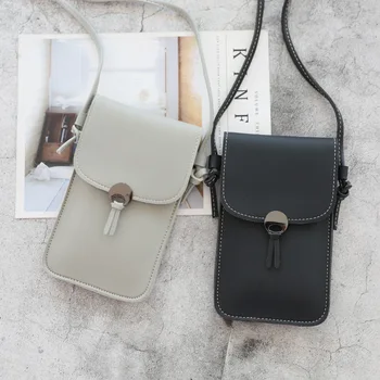 Dotykowy 2020 New Solid Color Ladies Touch Screen Mobile Phone Bag Torba Na Ramię Messenger Bag Fashion Wild Small Pouch