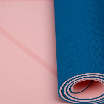 Dwukolorowa mata do jogi Body Position Line Workout TPE materiał dla ochrony środowiska sportowy pilates reformatora 183см*61cm*6mm