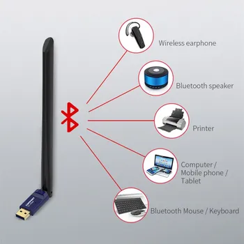 Dwuzakresowy 650 Mb / s Darmowy sterownik Bezprzewodowy Wi-Fi Bluetooth 4.2 usb adapter 6dbi antena 5.8 G pc komputerowa karta sieciowa wi-fi emiter