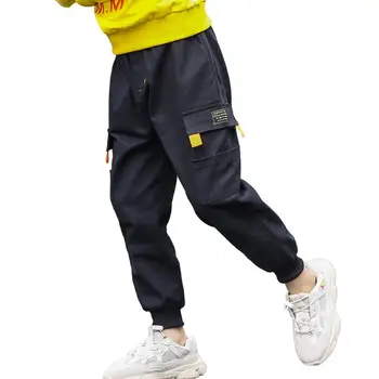Dzieci chłopcy spodnie nastoletnie wiosenne sportowe spodnie 110-170 cm dziecięce bawełniane spodnie chłopcy jesień aktywna odzież dużych chłopców ciepłe spodnie strój