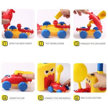 Dzieci samochód инерционная moc launcher balon zabawka chłopiec gorąca żaba, kaczka model edukacyjny eksperyment naukowy zabawki dla dziecka 3 lata prezent