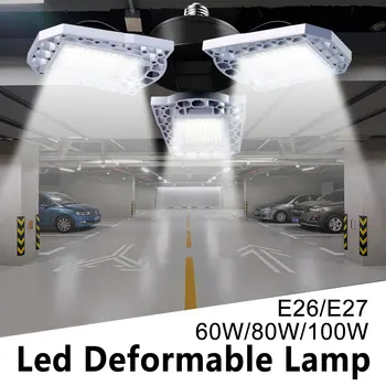E27 60W 80W 100W LED Garage Light деформируемая lampa led wodoodporna lampa led High Bay Light Bulb 220V UFO Lamp 110V Workshop Lighting