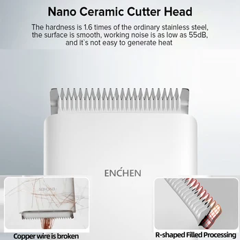 ENCHEN profesjonalna maszynka do strzyżenia męskie USB akumulator elektryczna maszynka do strzyżenia brody dwubiegowy Ceramiczny nóż maszyna do cięcia włosów
