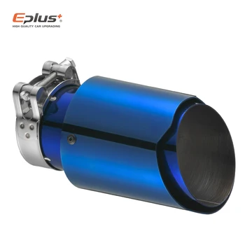 EPLUS Car stal nierdzewna tłumik końcówka układu wydechowego uniwersalny bezpośredni niebieski ozdoby rury wydechowej tłumiki Akrapovic