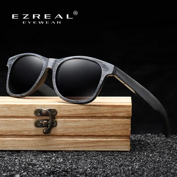 EZREAL Handmade bambusowe i drewniane okulary поляризованная ochrona męskie okulary przeciwsłoneczne Global Hot Simple z drewnianą skrzynią okulary