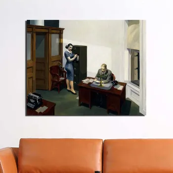 Edward Hopper Biuro W Nocy Ścienne Płótno Malarstwo Sztuka Plakaty Drukuje Nowoczesne Malarstwo Ścienne Obraz Do Salonu Wystrój Domu