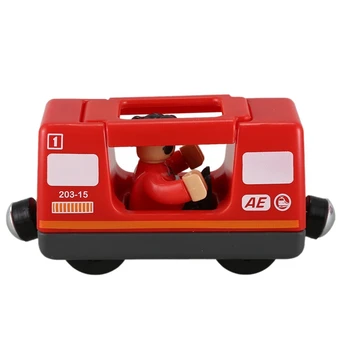Elektryczny pociąg zdalnego sterowania kompatybilny z drewnianymi zabawkami śladu pociągi zabawki dla dzieci