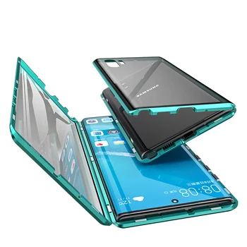 Etui do Samsung Galaxy Note 10 pokrywa Galaxy Note 10 Plus etui 9H hartowane szkło screen protector metalowy Magnes адсорбционный etui