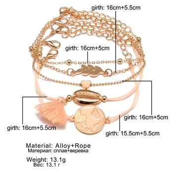 Europejski i amerykański elegancki Shell frędzel naszyjnik z koralików bransoletka mapa bransoletka regulowana 5-częściowy zestaw biżuterii dla kobiet