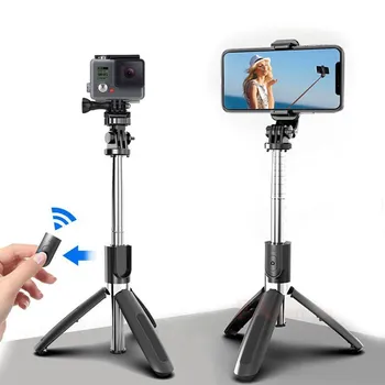 FANGTUOSI ulepszona wersja Bezprzewodowa Bluetooth selfie kij ze statywem chowany składany statyw do akcji kamery iphone 11