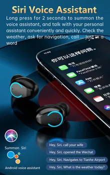 FDGAO Bluetooth 5.1 TWS pasek na szyję słuchawki bezprzewodowe stereo sportowe słuchawki sportowe wodoodporny zestaw słuchawkowy słuchawki linii Papilarnych Touch