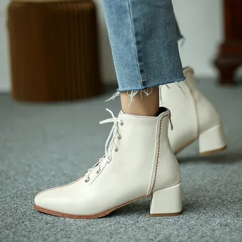 FEDONAS eleganckie buty Damskie tylna zamek okrągły toe botki dla kobiet 2020 zima nowe codzienne biurowe Damskie buty Buty