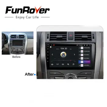 FUNROVER Android 10.0 128G DSP Carplay samochodowy Radio odtwarzacz multimedialny Toyota Corolla 2009 -2012 audio GPS nawigacja 2 Din DVD