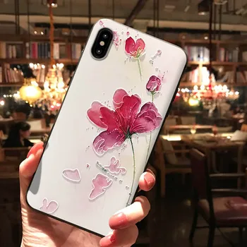 Flamingo moon Flower case do telefonu iPhone XS MAX XR Coque miękka silikonowa pokrywa tylna TPU dla iPhone X 8 7 6S 6 Plus Case Capa