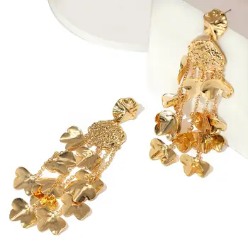 Flashbuy Moda Metal Oświadczenie Kolczyki 2020 Złoty Kolor Geometryczne Długie Kwiatowe Kolczyki Dla Kobiet Kolczyk Kolczyki Biżuteria