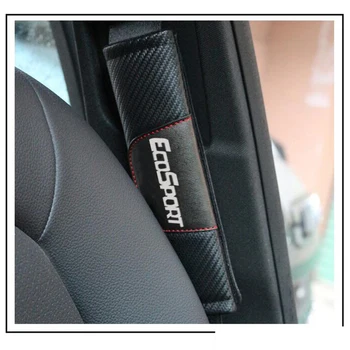 Ford Ecosport 2szt włókna węglowego skórzany pokrowiec pasa bezpieczeństwa pojazdu auto pas bezpieczeństwa ramieniową nakładka stylizacja samochodu, akcesoria samochodowe